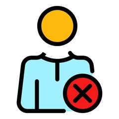 Ban candidate icon. Outline ban candidate vector icon color flat isolated