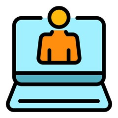 People recruitment icon. Outline people recruitment vector icon color flat isolated
