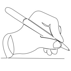 hand with pen for writing