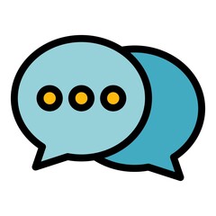 Discuss opportunity icon. Outline discuss opportunity vector icon color flat isolated