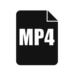 MP4 File Icon, Flat Design Style