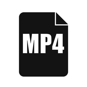 MP4 File Icon, Flat Design Style