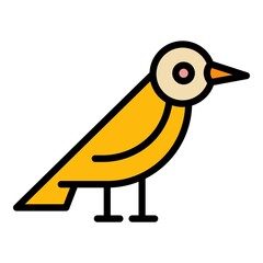 Woodpecker birdie icon. Outline woodpecker birdie vector icon color flat isolated