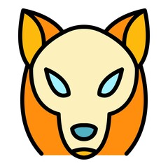 Tribal wolf icon. Outline tribal wolf vector icon color flat isolated