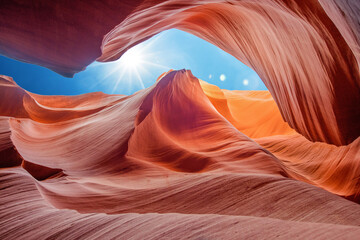 Amazing antelope canyon arizona usa. Abstract and art background concept.
