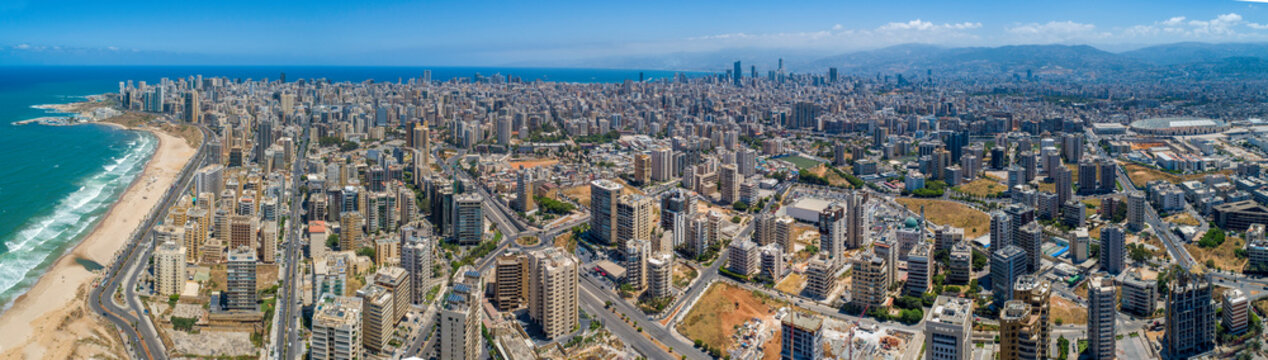 panorama Aerial view of Beirut city