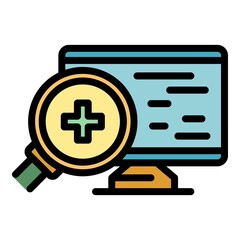 Obraz premium Telemedicine service icon. Outline telemedicine service vector icon color flat isolated