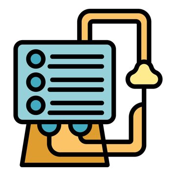 blue circuit board with yellow pipes clip art preview