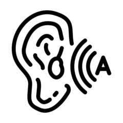 noise listening ear line icon vector. noise listening ear sign. isolated contour symbol black illustration