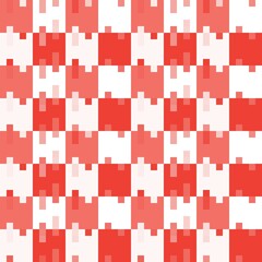 White and orange mosaic checkerboard seamless pattern background. Vector illustration.