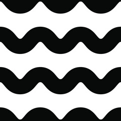 Zwarte golf naadloze lijnpatroon op witte achtergrond. Vector illustratie.