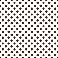 Fototapeta na wymiar White and brown Polka Dot seamless pattern. Vector background.