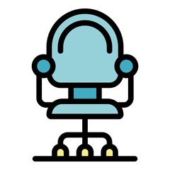 Recruiter chair icon. Outline recruiter chair vector icon color flat isolated