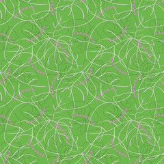 Green Bougainvillea Flower Seamless Pattern Design Background