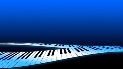 Abstract illustration piano keyboard with blue background