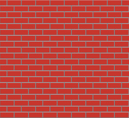 Red brick seamless repeat pattern - Vector Illustration