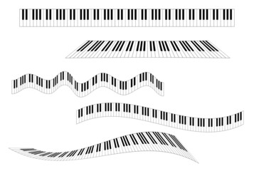 Piano keyboard variations collection - Vector Illustration