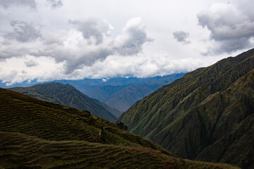 Views of the Sacred Valley and Urubamba, Andes Mountains, Peru