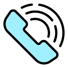 Call event icon. Outline call event vector icon color flat isolated