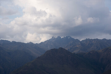 clouds over the mountains in the Sacred Valley, Peru