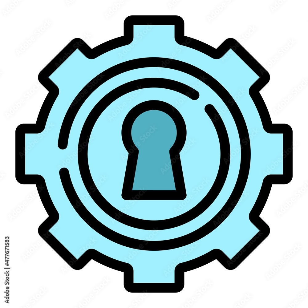 Poster problem lock icon. outline problem lock vector icon color flat isolated