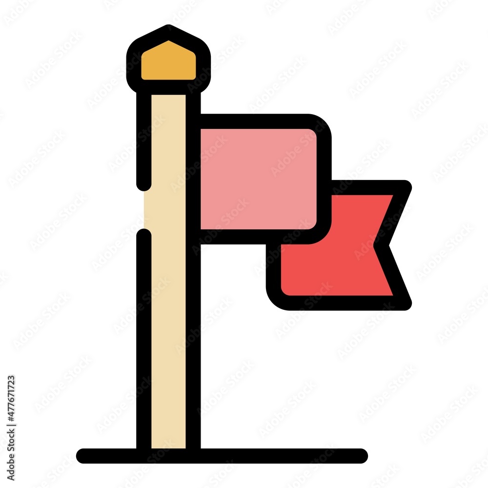 Poster solved flag problem icon. outline solved flag problem vector icon color flat isolated