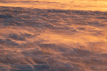sunrise in the snow