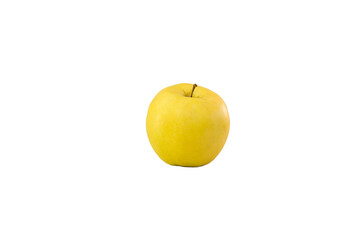 A golden apple on a white background. Isolated