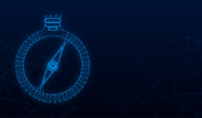 Compass icon. Flat navigation symbol. Vector stock illustration