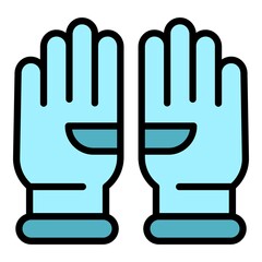 Medical gloves icon. Outline medical gloves vector icon color flat isolated