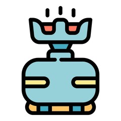 Outdoor gas stove icon. Outline outdoor gas stove vector icon color flat isolated