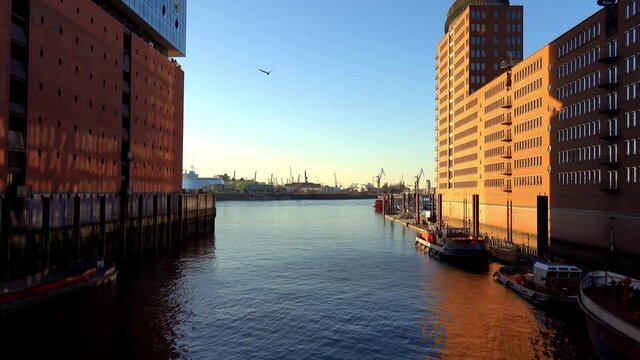 Warehouse district in Hamburg harbour city - travel photography