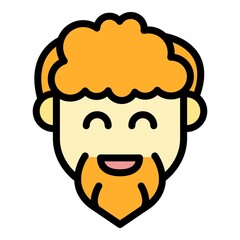 Positive smiling icon. Outline positive smiling vector icon color flat isolated