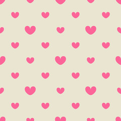 .Pink hearts seamless pattern design for Valentines Day