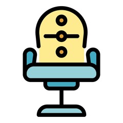 Business collaboration chair icon. Outline business collaboration chair vector icon color flat isolated