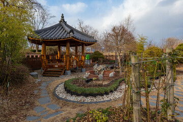 chinese pavilion in the garden