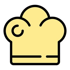 Cooks hat icon. Outline Cooks hat vector icon color flat isolated