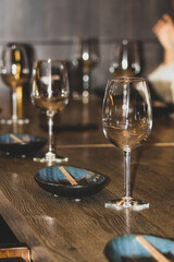 Table with wine glasses