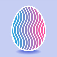 Multicolor easter egg and happy easter greetings