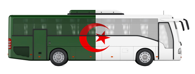 Bus travel in Algeria, Algerian bus tours, concept. 3D rendering