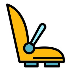 Children bicycle seat with armrests icon. Outline children bicycle seat with armrests vector icon color flat isolated