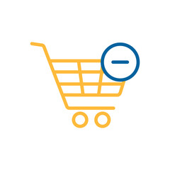 Shopping cart icon with minus sign