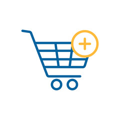 Shopping cart icon with plus sign