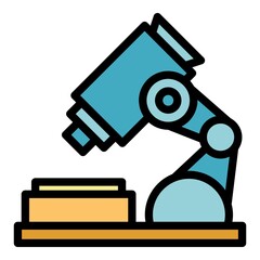 School microscope icon. Outline school microscope vector icon color flat isolated