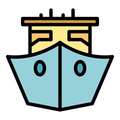 Ship for travel icon. Outline ship for travel vector icon thin line color flat on white