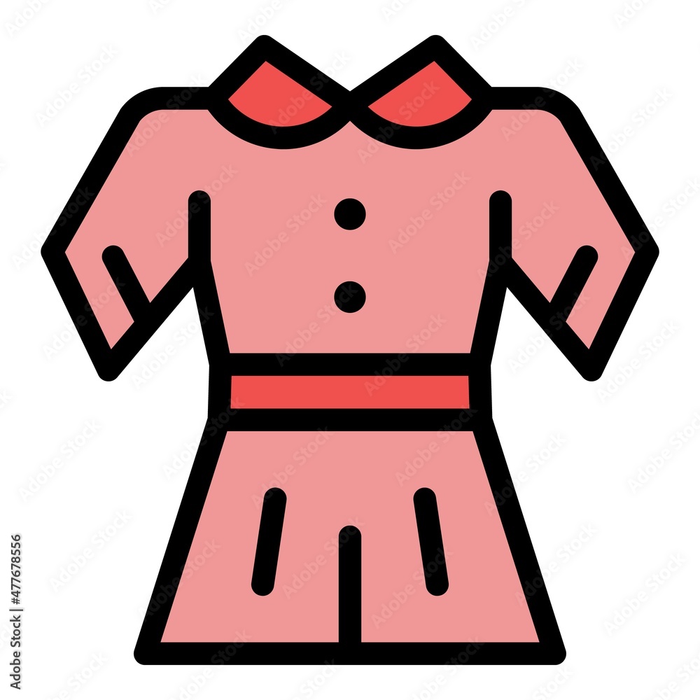Wall mural School dress icon. Outline school dress vector icon color flat isolated - Wall murals