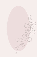 abstract background illustration in pastel colors with floral pattern, flat graphics, blank template with space for text