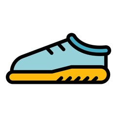 Sport shoes icon. Outline sport shoes vector icon color flat isolated