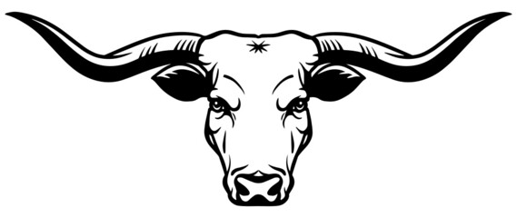 texas longhorn cattle head icon logo. Cut cutting file - obrazy, fototapety, plakaty
