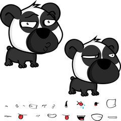 Obraz premium kawaii little panda bear character cartoon expressions collection illustration in vector format